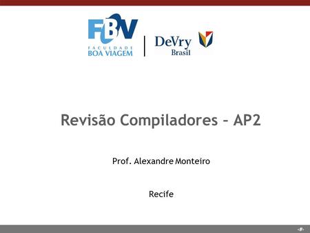 Revisão Compiladores – AP2