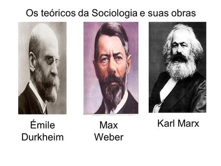 Os teóricos da Sociologia e suas obras