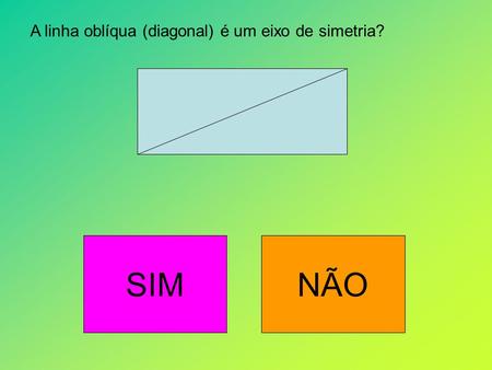 A linha oblíqua (diagonal) é um eixo de simetria?