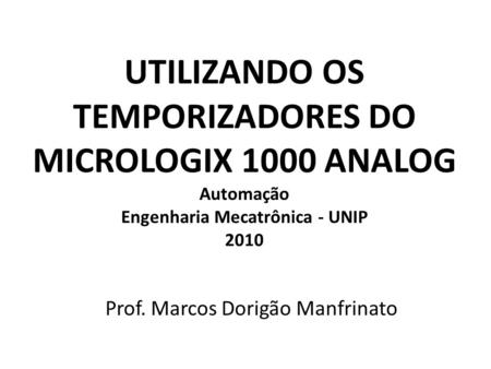 Prof. Marcos Dorigão Manfrinato