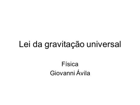 Lei da gravitação universal
