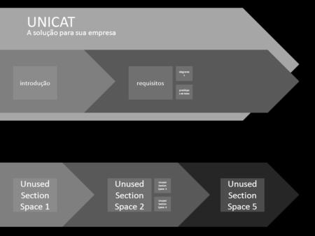 UNICAT introduçãorequisitos Unused Section Space 1 Unused Section Space 2 Unused Section Space 5 Unused Section Space 3 Unused Section Space 4 diagrama.