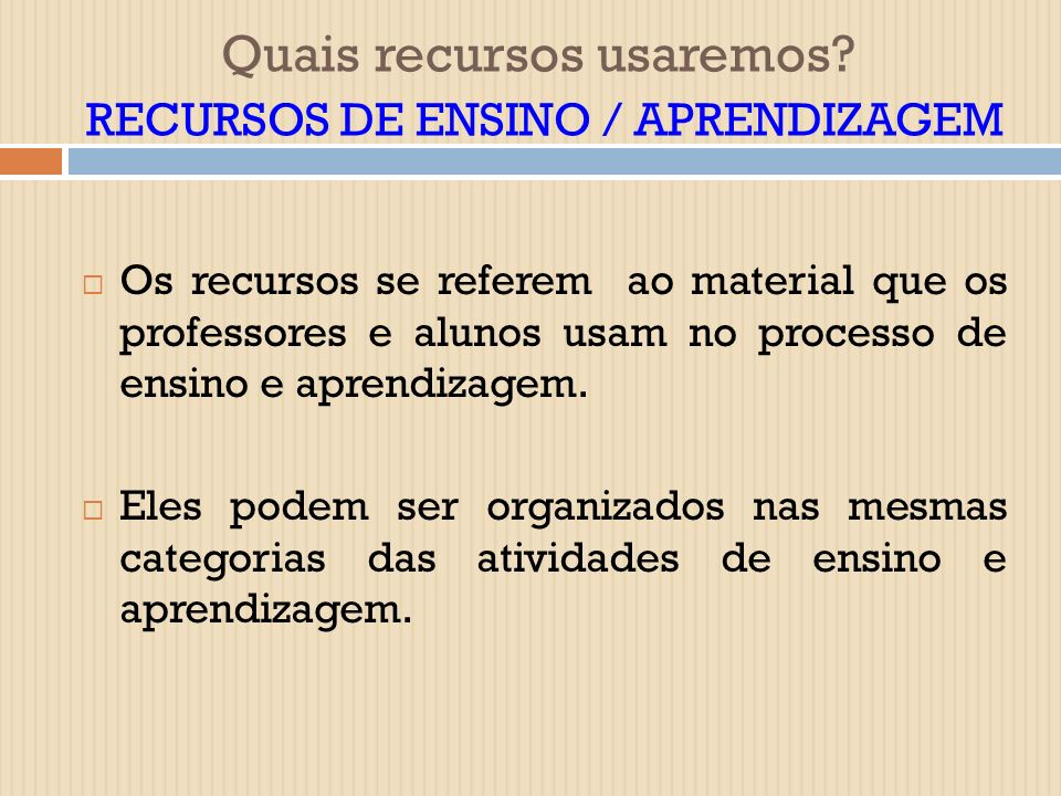 º ano - Recursos de ensino