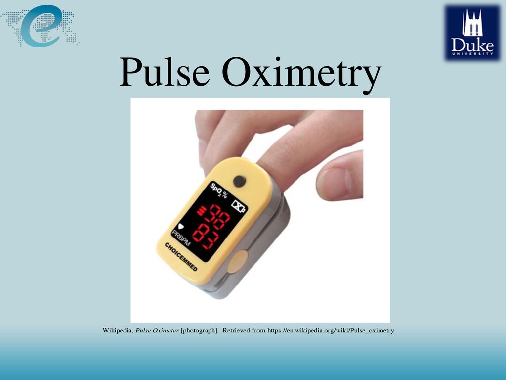 Pulse Oximetry Wikipedia, Pulse Oximeter [photograph]. Retrieved. - ppt  carregar