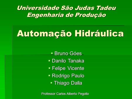 Universidade São Judas Tadeu Engenharia de Produção