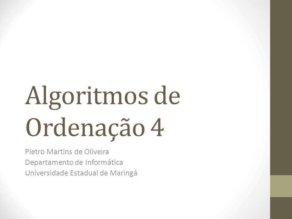 Algoritmos de ordenação - ppt carregar