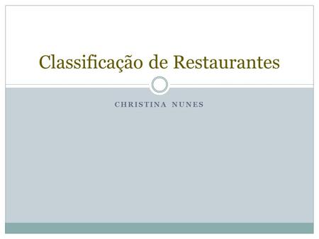 Classificação de Restaurantes
