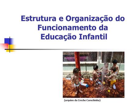 Estrutura e Organização do Funcionamento da Educação Infantil