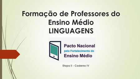 Formação de Professores do Ensino Médio LINGUAGENS