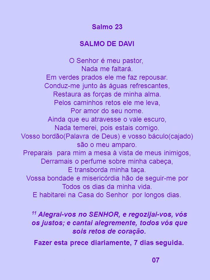 Salmo 23 - O Senhor é meu Pastor, nada me faltará - Pastor Adventista