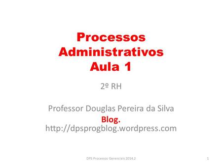 Processos Administrativos Aula 1