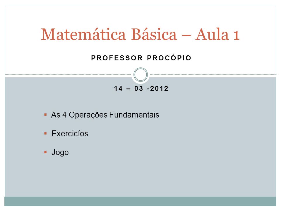 PPT - CURSO DE MATEMÁTICA BÁSICA PowerPoint Presentation, free download -  ID:2886945