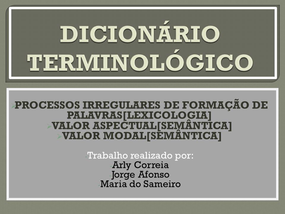 Dicionário terminológico