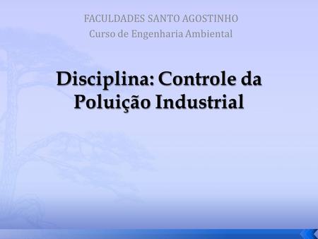 Disciplina: Controle da Poluição Industrial