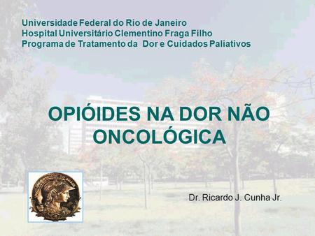 Universidade Federal do Rio de Janeiro Hospital Universitário Clementino Fraga Filho Programa de Tratamento da Dor e Cuidados Paliativos OPIÓIDES NA DOR.