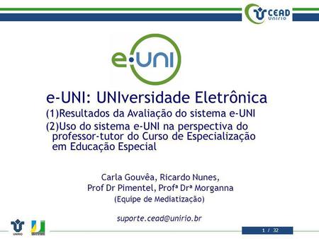 e-UNI: UNIversidade Eletrônica