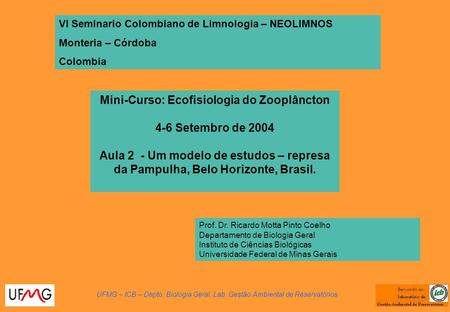Mini-Curso: Ecofisiologia do Zooplâncton