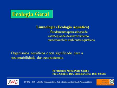 Ecologia Geral Limnologia (Ecologia Aquática)