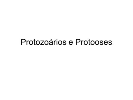 Protozoários e Protooses