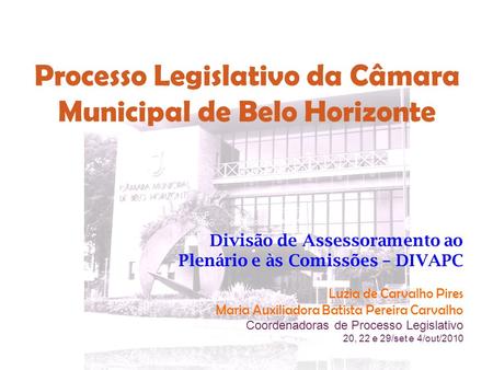 Processo Legislativo da Câmara Municipal de Belo Horizonte