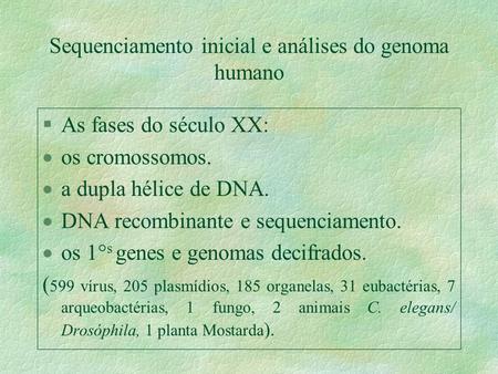 Sequenciamento inicial e análises do genoma humano