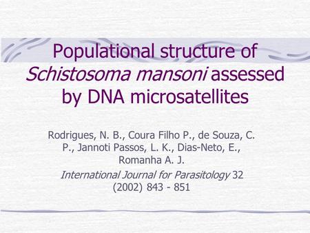 International Journal for Parasitology 32 (2002)