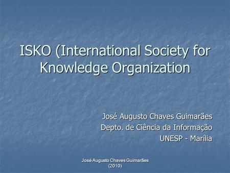 ISKO (International Society for Knowledge Organization