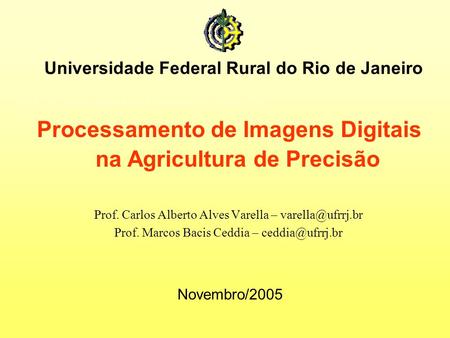Processamento de Imagens Digitais na Agricultura de Precisão