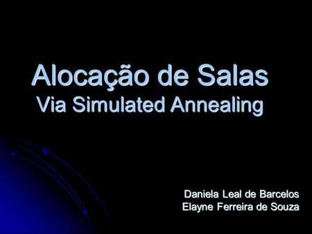 Alocação de Salas Via Simulated Annealing