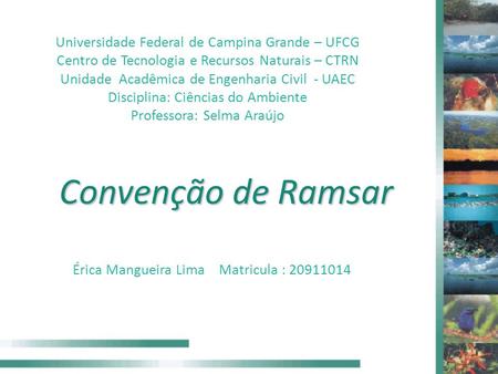 Convenção de Ramsar Universidade Federal de Campina Grande – UFCG