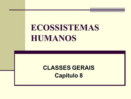 CLASSES GERAIS Capítulo 8