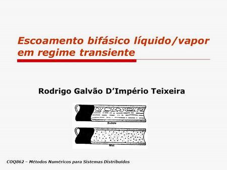 Escoamento bifásico líquido/vapor em regime transiente