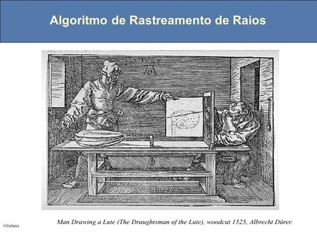 MGattass Algoritmo de Rastreamento de Raios. MGattass Registros da camera obscura (latim) 1.Mo-Ti (V século antes de Cristo) – quarto escuro com pequeno.