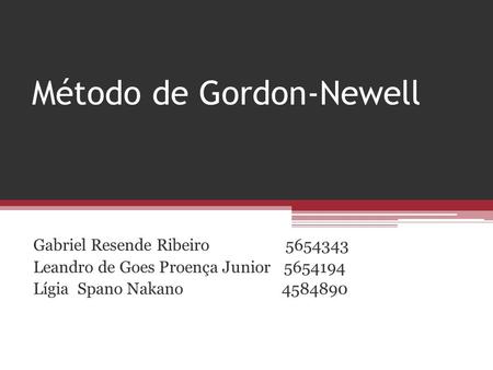 Método de Gordon-Newell