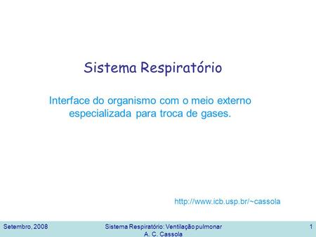 Sistema Respiratório: Ventilação pulmonar