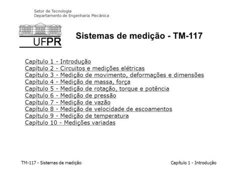 Sistemas de medição - TM-117