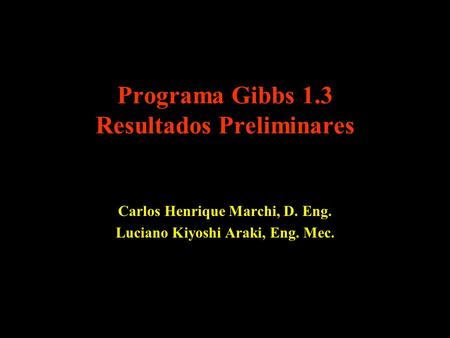 Programa Gibbs 1.3 Resultados Preliminares