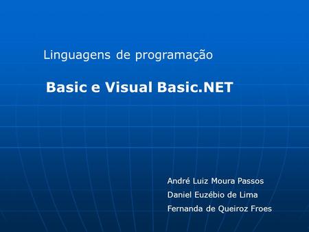 Basic e Visual Basic.NET