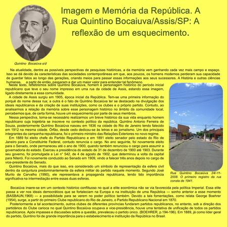 Imagem e Memória da República