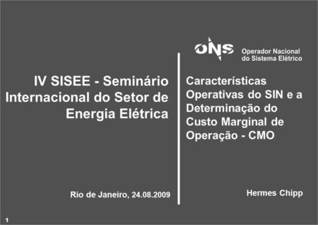 IV SISEE - Seminário Internacional do Setor de Energia Elétrica