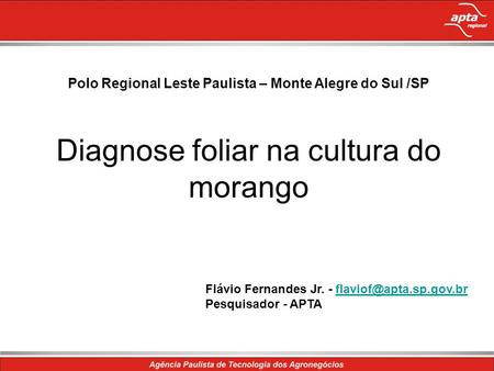 Polo Regional Leste Paulista – Monte Alegre do Sul /SP