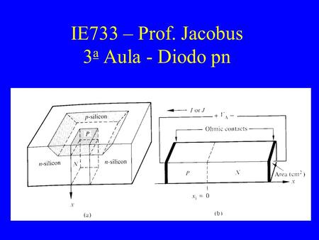 IE733 – Prof. Jacobus 3a Aula - Diodo pn