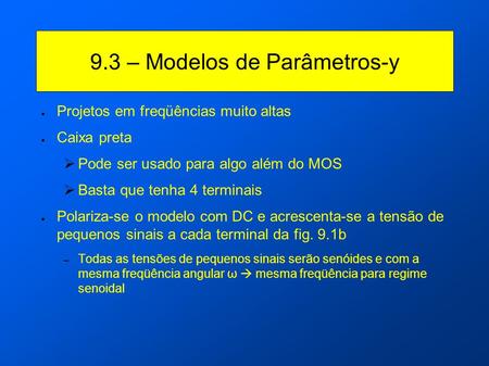 9.3 – Modelos de Parâmetros-y