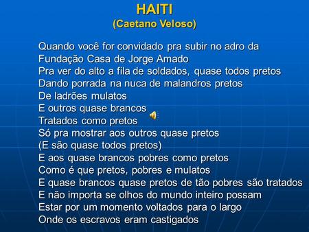HAITI (Caetano Veloso)