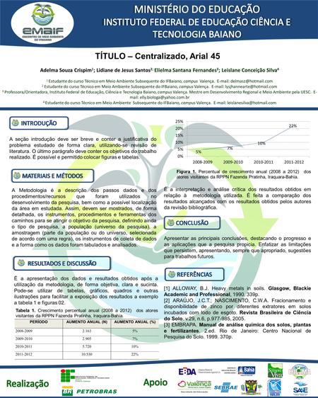 TÍTULO – Centralizado, Arial 45
