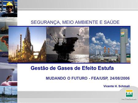 SEGURANÇA, MEIO AMBIENTE E SAÚDE Gestão de Gases de Efeito Estufa MUDANDO O FUTURO - FEA/USP, 24/08/2006 Vicente H. Schmall.