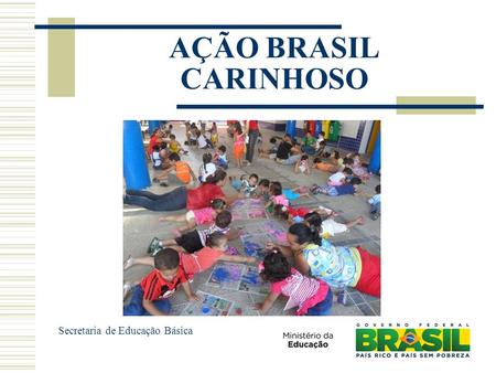 AÇÃO BRASIL CARINHOSO Secretaria de Educação Básica.