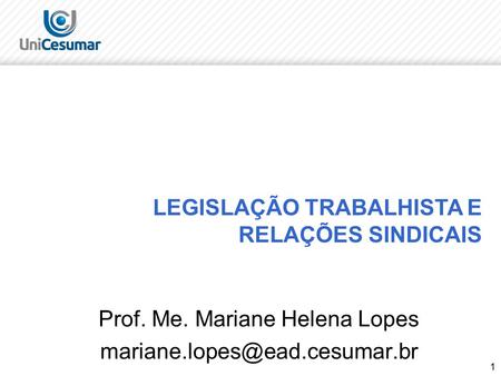 Prof. Me. Mariane Helena Lopes