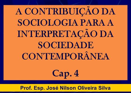 Prof. Esp. José Nilson Oliveira Silva