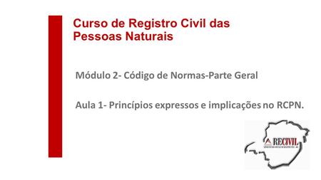 Curso de Registro Civil das Pessoas Naturais